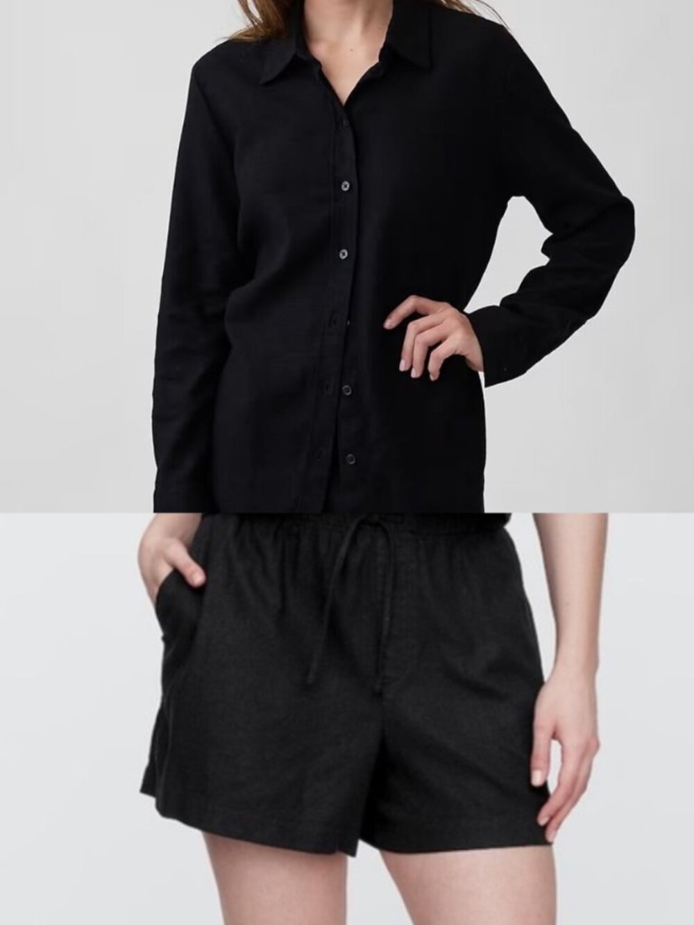GAP Black Button-Down Shirt